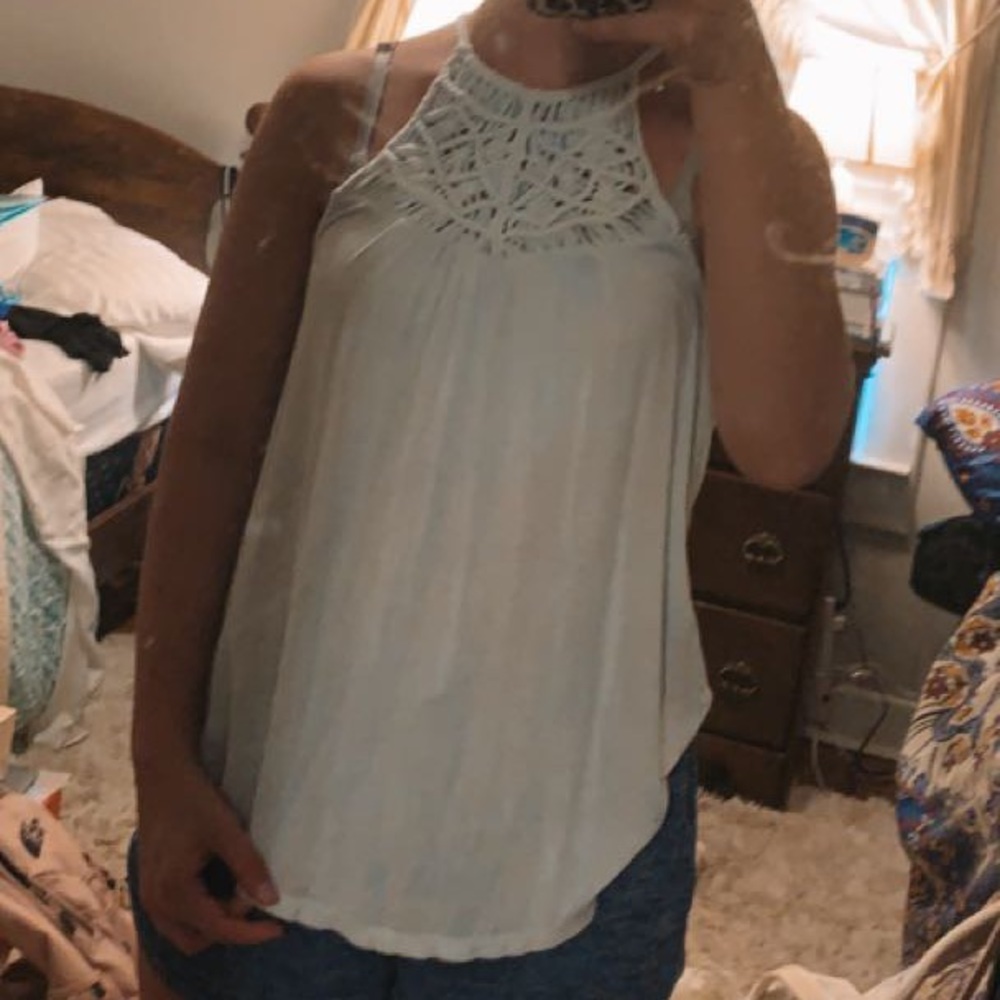 Light blue top